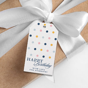 Cute Happy Birthday Colourful Personalised Gift Tags