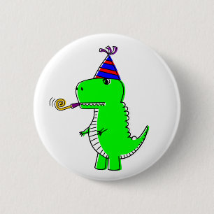 Cute Happy Birthday Dinosaur 6 Cm Round Badge