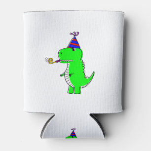 Cute Happy Birthday Dinosaur Can Cooler