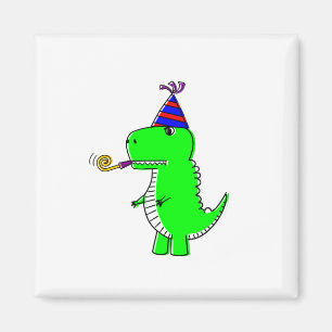 Cute Happy Birthday Dinosaur Magnet