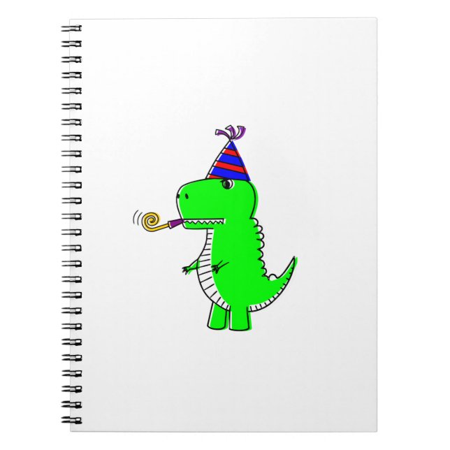 Cute Happy Birthday Dinosaur Notebook (Front)