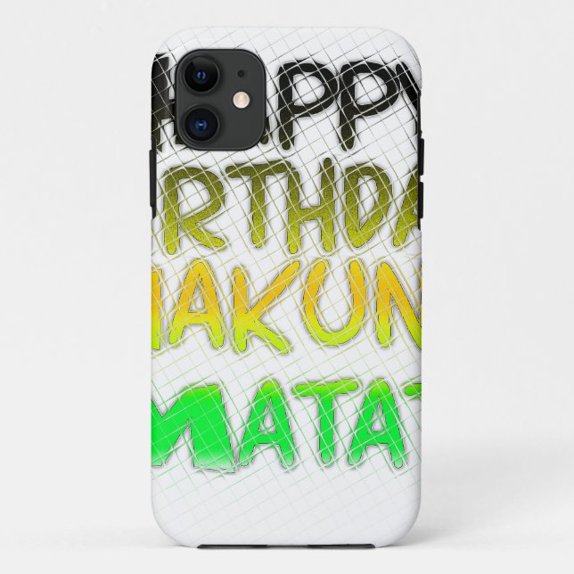 Cute Happy Birthday Hakuna Matata eco Inspirationa Case-Mate iPhone Case (Back)