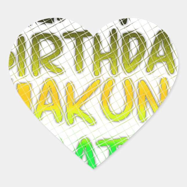 Cute Happy Birthday Hakuna Matata eco Inspirationa Heart Sticker (Front)