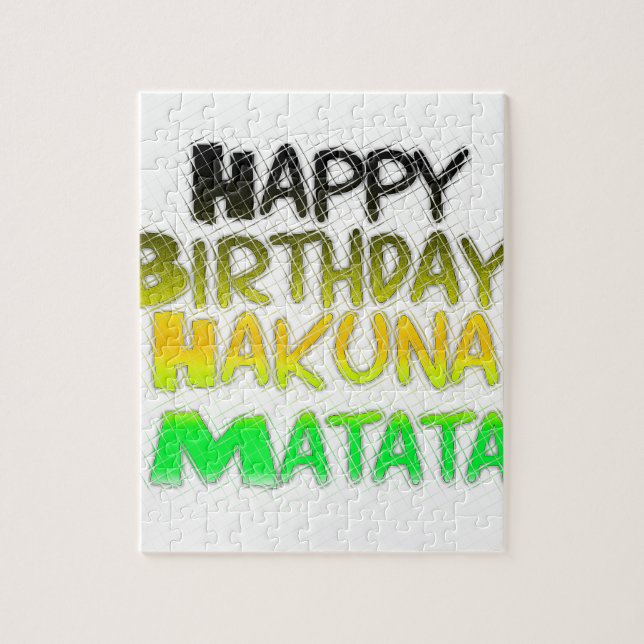 Cute Happy Birthday Hakunamatata Inspirational Art Jigsaw Puzzle (Vertical)