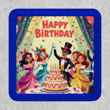 Cute Happy Birthday masquerade theme