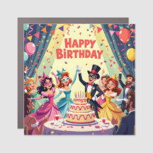 Cute Happy Birthday masquerade theme