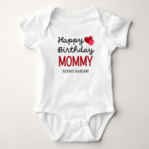 Cute Happy Birthday Mummy Baby Bodysuit
