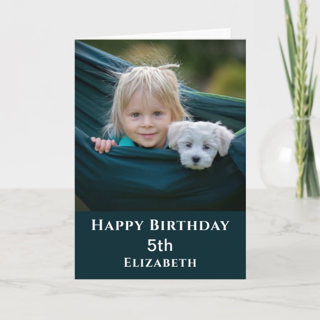 Cute Happy Birthday Photo Personalise Card (Front)