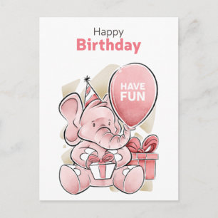 Cute Happy Birthday Postcard