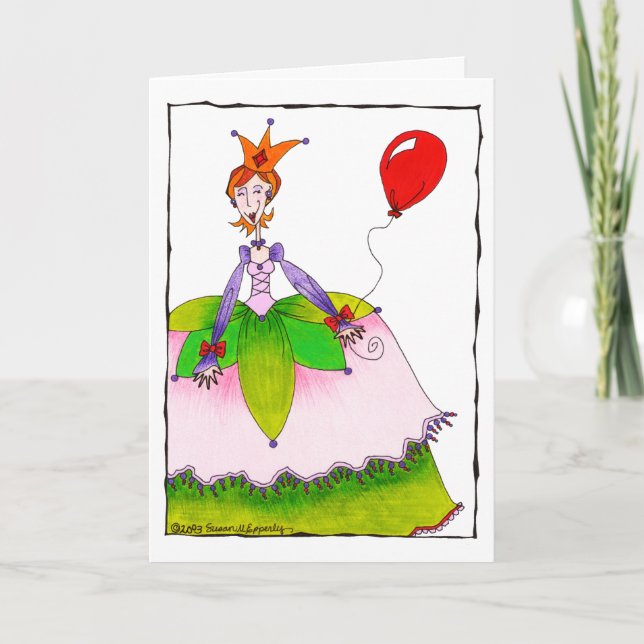 Cute Happy Birthday Princess for Girl or Tween Card (Front)