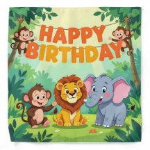 Cute Happy Birthday safari theme