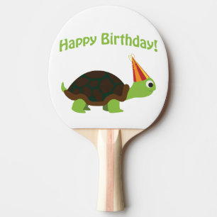 Cute Happy Birthday! Turtle Ping Pong Paddle