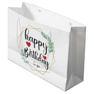 Cute Happy Birthday unisex party Large Gift Bag