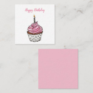 Cute Happy Birthday Vintage Cupcake Card