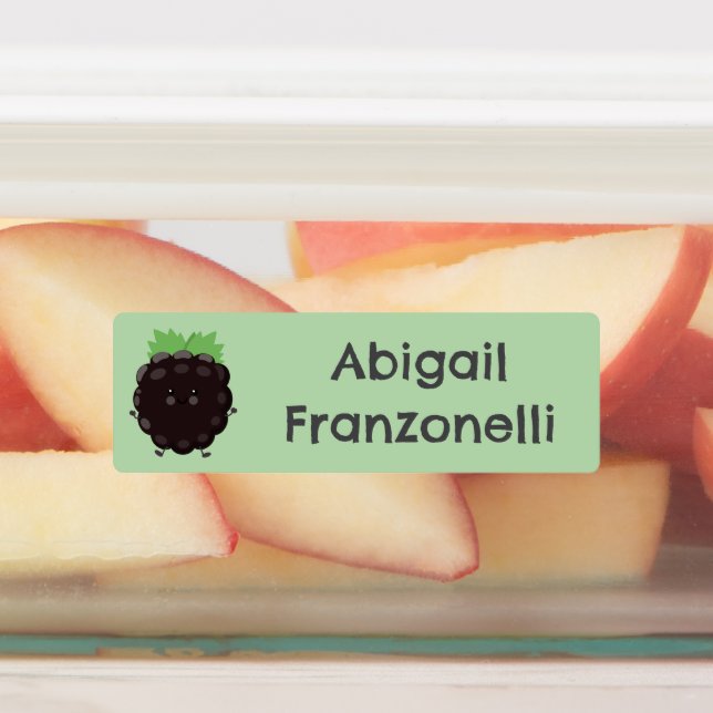 Cute happy blackberry berry personalised cartoon   (Affixed)