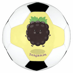Cute happy blackberry purple cartoon illustration football