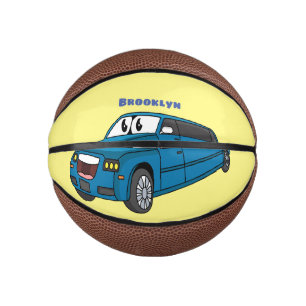 Cute happy blue Limousine cartoon car Mini Basketball