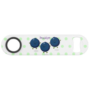 Cute happy blueberries purple cartoon illustration