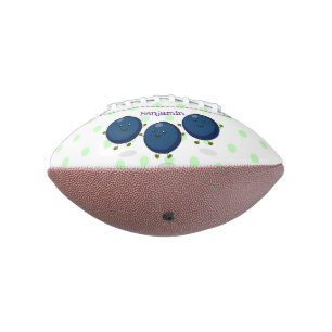 Cute happy blueberries purple cartoon illustration american football