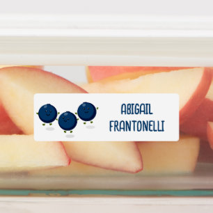 Cute happy blueberries purple cartoon personalized