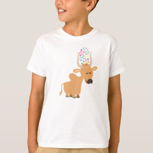 Cute Happy Brahman Cow Children T-Shirt