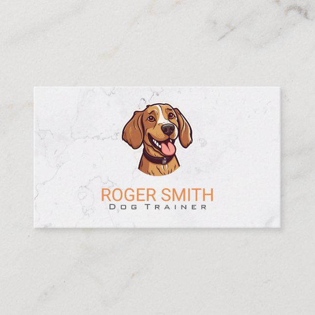 Cute Happy Brown Dog Business Card (Front)