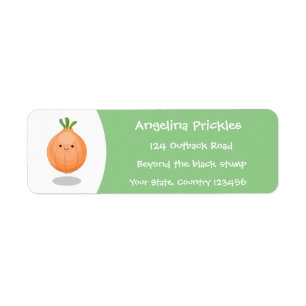 Cute happy brown onion green cartoon illustration