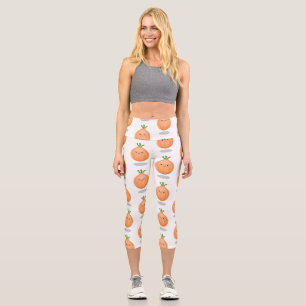 Cute happy brown onion green cartoon illustration capri leggings