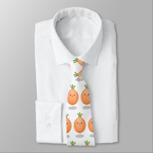 Cute happy brown onion green cartoon illustration tie