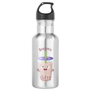 Cute happy bubble tea boba cartoon character  532 ml water bottle
