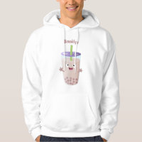 Cute happy bubble tea boba cartoon character