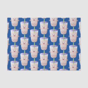Cute happy bubble tea boba cartoon character  tissue paper