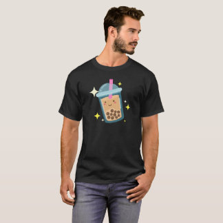 Cute Happy Bubble Tea Design T-Shirt