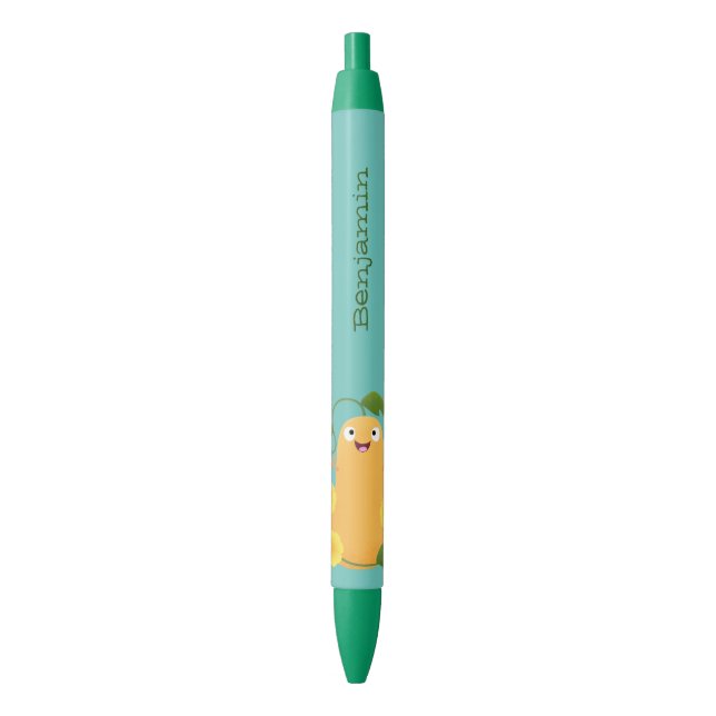 Cute happy butternut pumpkin gourd cartoon black ink pen (Front Vertical)