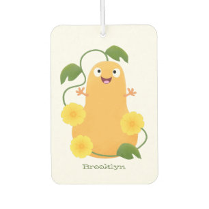 Cute happy butternut pumpkin gourd cartoon car air freshener