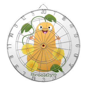 Cute happy butternut pumpkin gourd cartoon dartboard