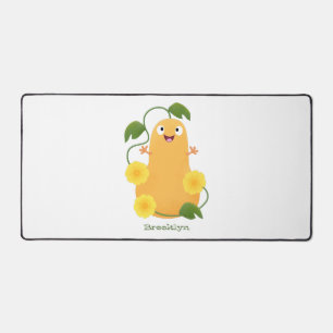 Cute happy butternut pumpkin gourd cartoon desk mat