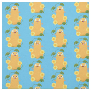 Cute happy butternut pumpkin gourd cartoon fabric