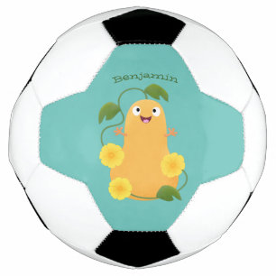 Cute happy butternut pumpkin gourd cartoon football