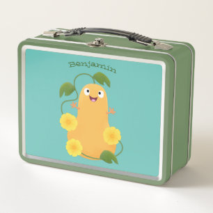 Cute happy butternut pumpkin gourd cartoon metal lunch box
