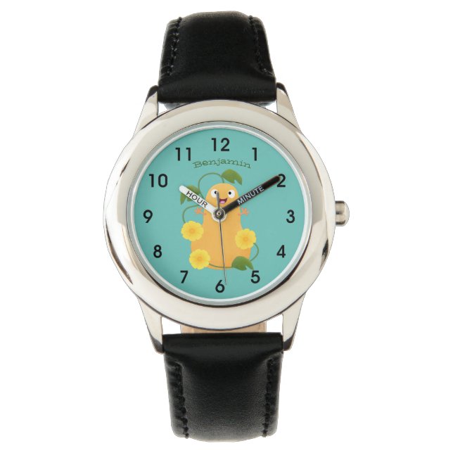Cute happy butternut pumpkin gourd cartoon watch (Front)