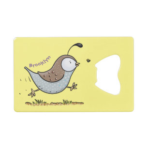 Cute happy californian quail cartoon illustration