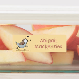 Cute happy californian quail cartoon personalised