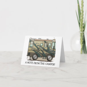 Cute Happy Camper Big RV Coach Motorhome Card