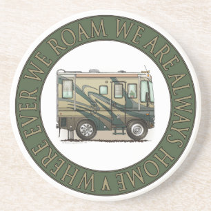 Cute Happy Camper Big RV Coach Motorhome Coaster