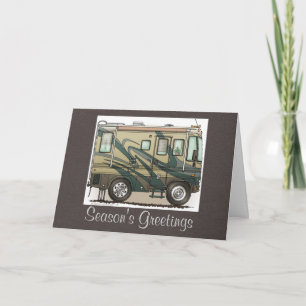 Cute Happy Camper Big RV Coach Motorhome Holiday Card