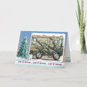 Cute Happy Camper Big RV Coach Motorhome Holiday Card