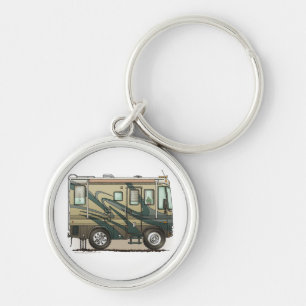 Cute Happy Camper Big RV Coach Motorhome Key Ring