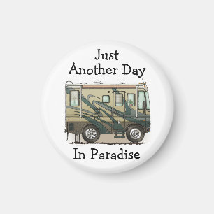 Cute Happy Camper Big RV Coach Motorhome Magnet