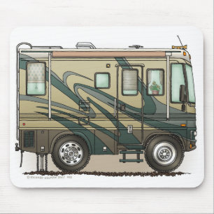 Cute Happy Camper Big RV Coach Motorhome Mouse Mat